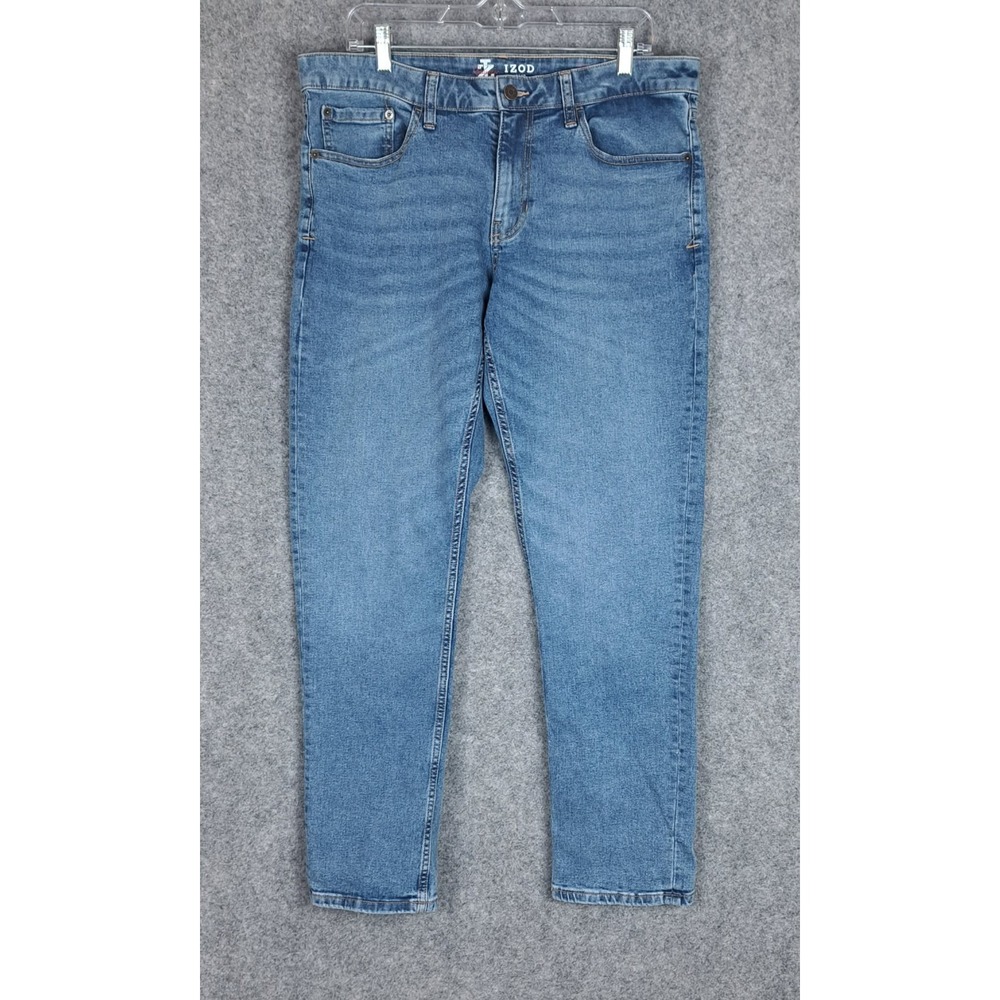 Izod Comfort Stretch Straight‎ Fit Jeans Sz 34x32 (Actual Meas 34x30.5)